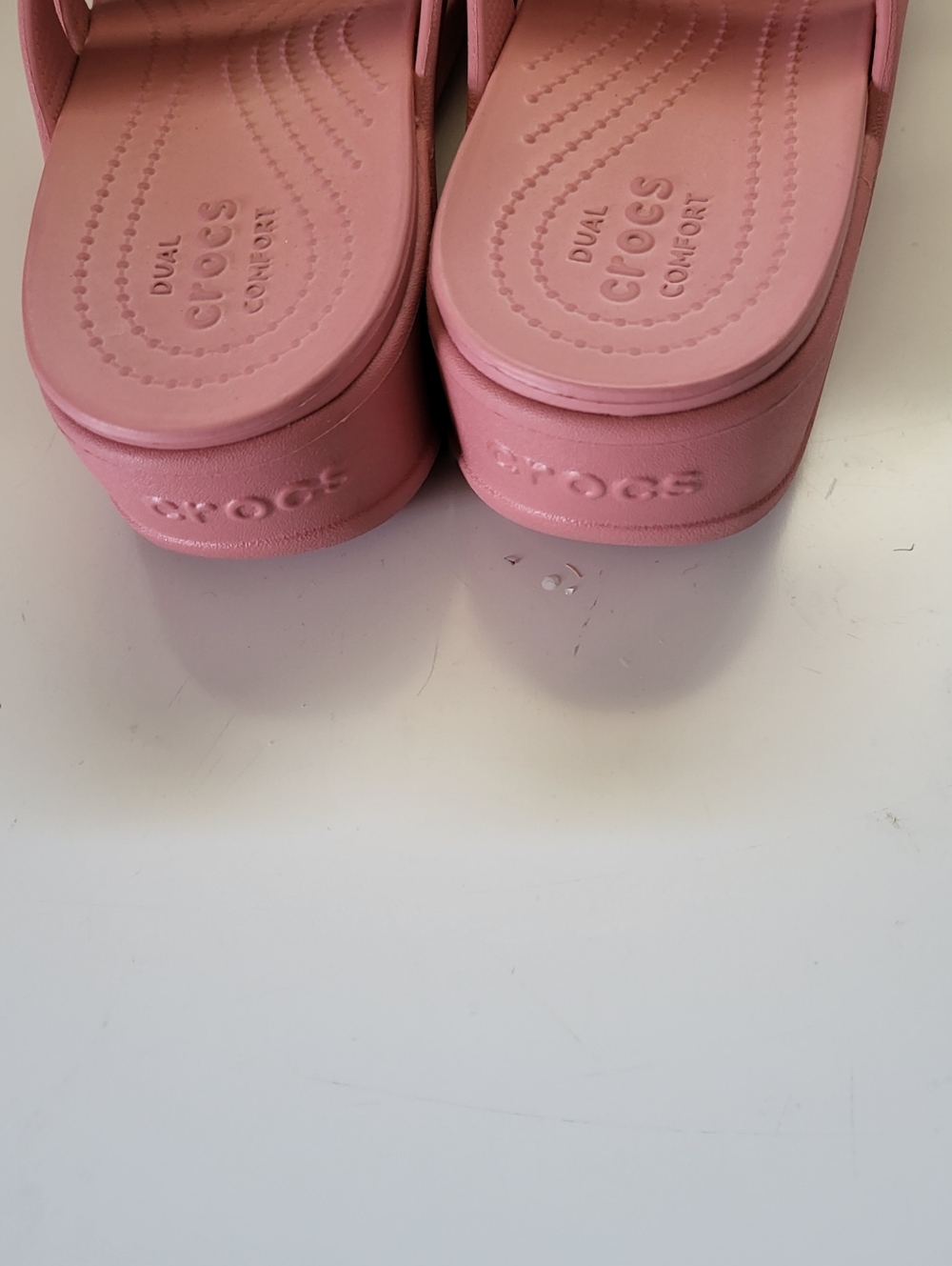Crocs Womens Monterey Sandals Size 8 Pink Wedge Slides Shoes - Picture 5 of 7